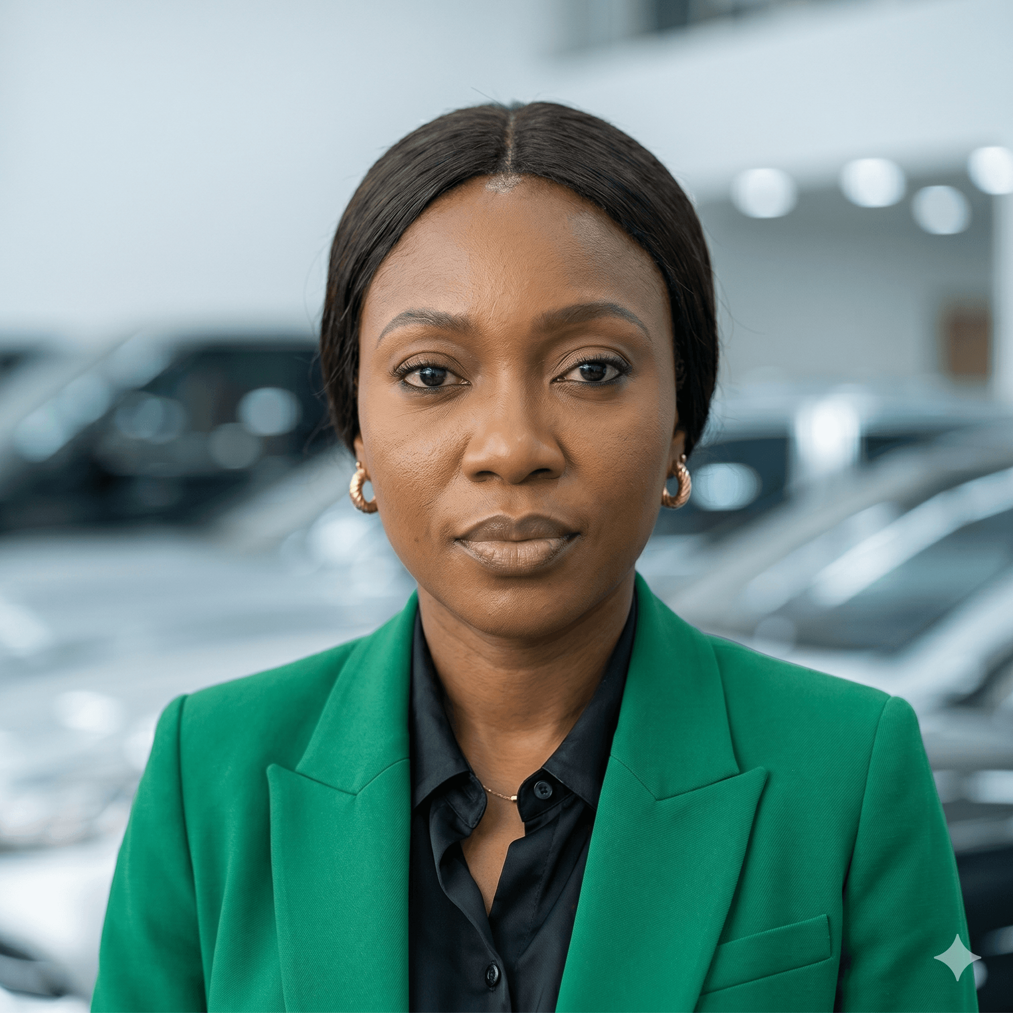 Portrait of Aisha Bello, Head of Acquisitions at Meridian Motors